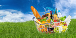 Healthy Food in Shopping Cart